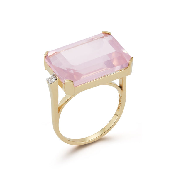 EAST WEST PINK TOPAZ RING (SIZE 6)