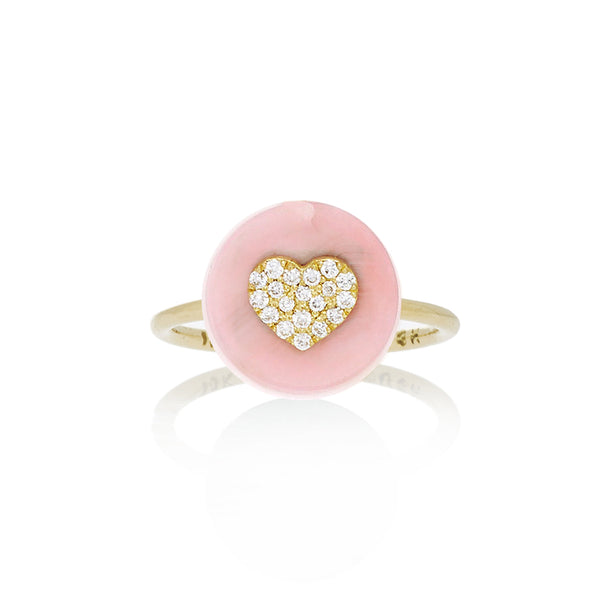 Co-Exist Heart on Gemstone Ring